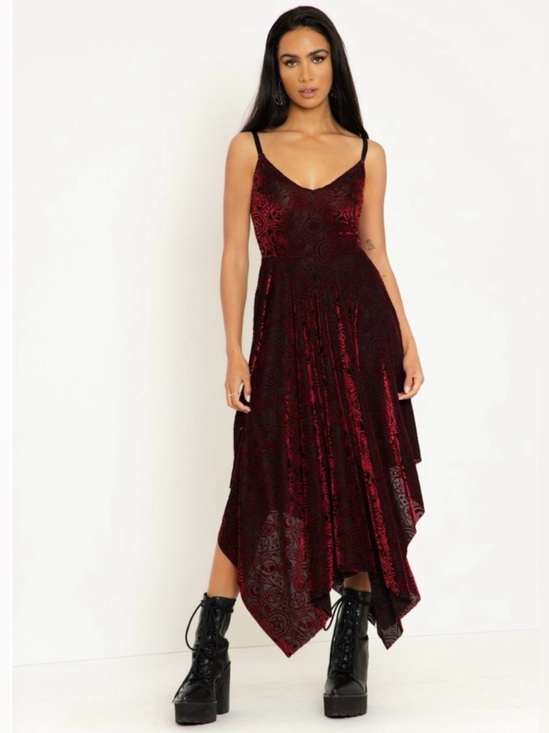 Blackmilk Dresses & Skirts - 🧛🏻♀️🌹NWT HEX Blackmilk DISCONTINUED/RARE Velvet Asymmetrical Handkerchief Dress